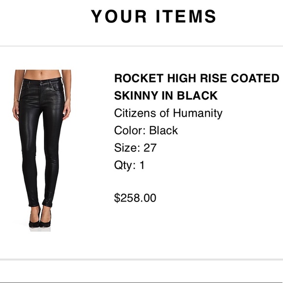 Citizens of Humanity Black Coated Jeans